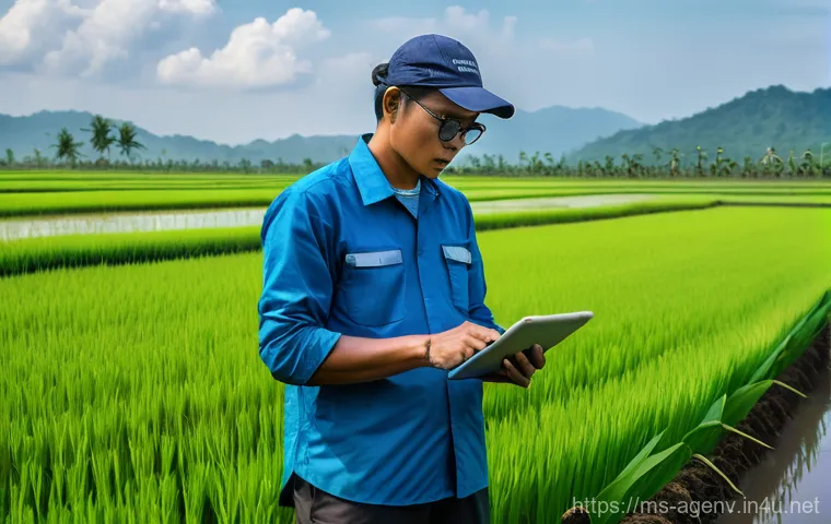농업환경기술자 필기 시험 고득점 비법 - **"A focused young adult Malaysian student, dressed in modest casual wear (e.g., a long-sleeved shir...